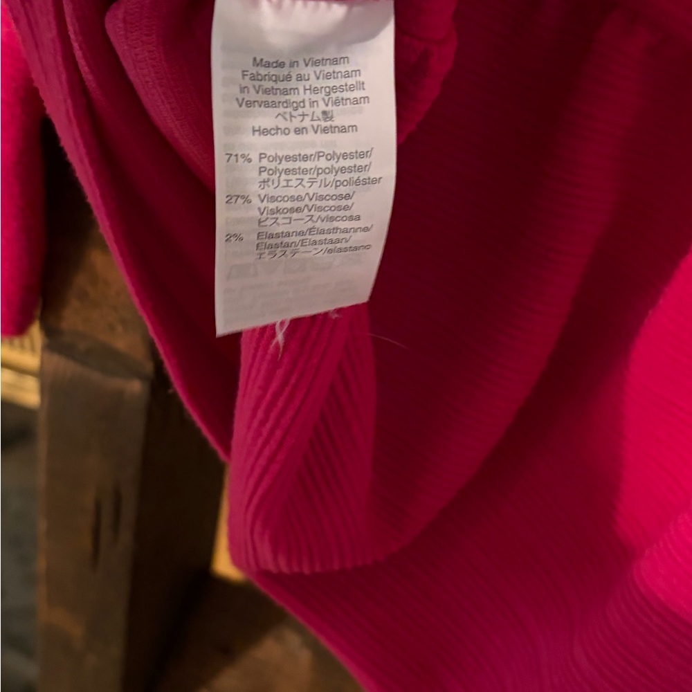 J. Crew Berry Pink Tiered Bell Sleeve Blouse | Textured Babydoll Top | Women’s - Picture 7 of 7